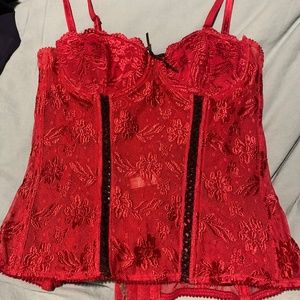 Red Lace Corset Top